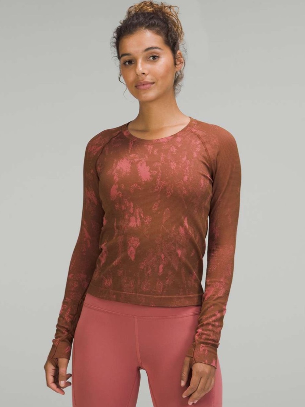lululemon Swiftly Tech Long Sleeve 2.0 Race Length Shadow Bloom Sz 6